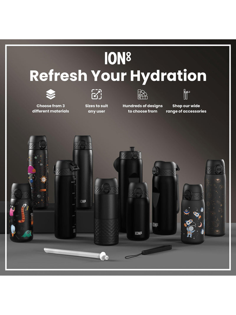 Ion8 Celestial stainless steel drinks bottle 600ml black multi (British brand)