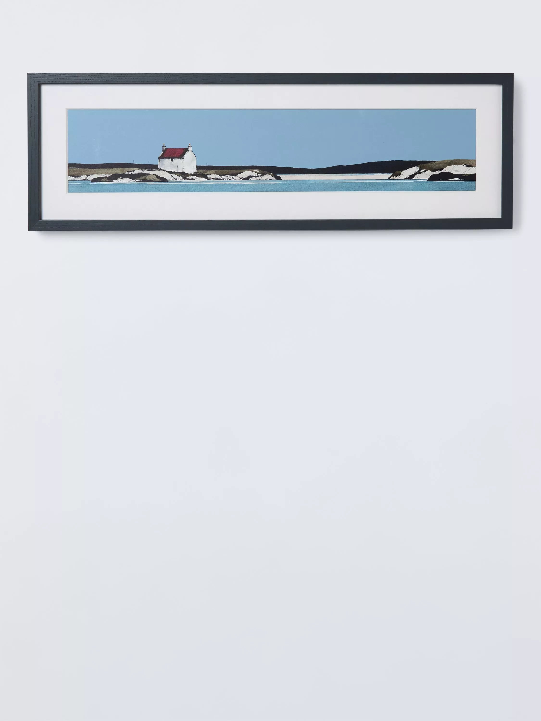 John Lewis Ron Lawson Blue Island framed print 27x82cm (British brand)