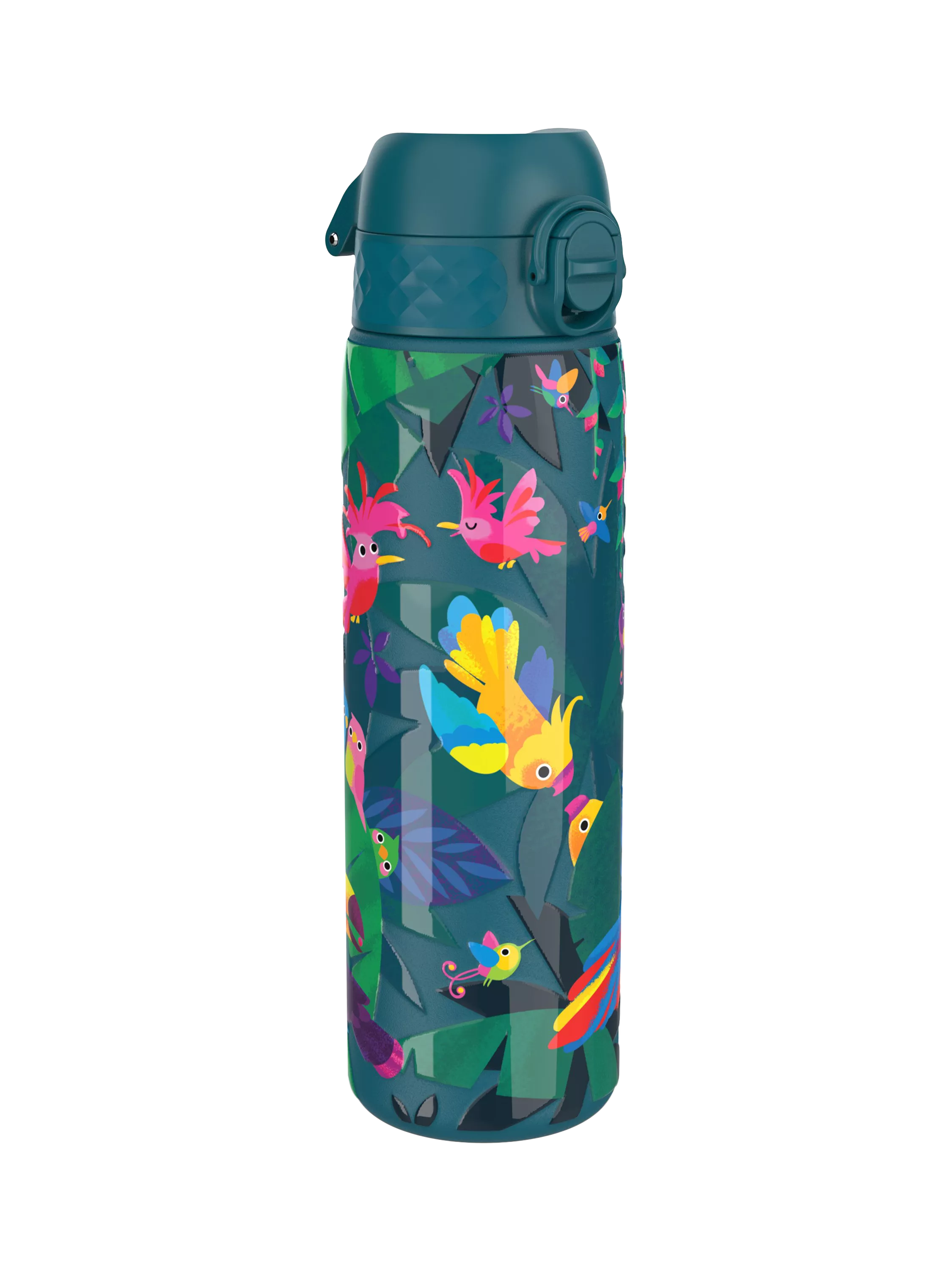 Ion8 exotic birds water bottle 600ml teal multi, imported from the UK