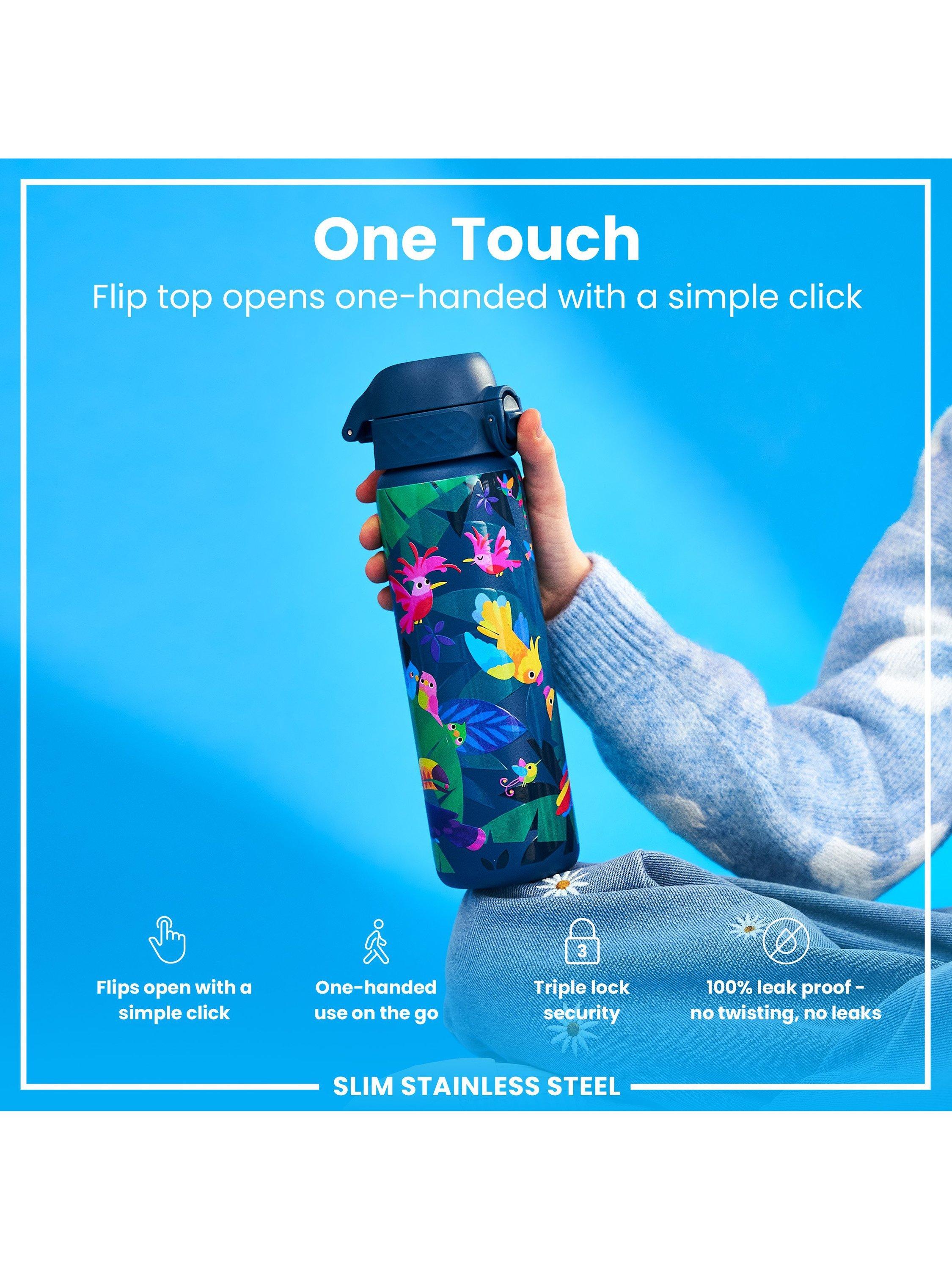 Ion8 exotic birds water bottle 600ml teal multi, imported from the UK