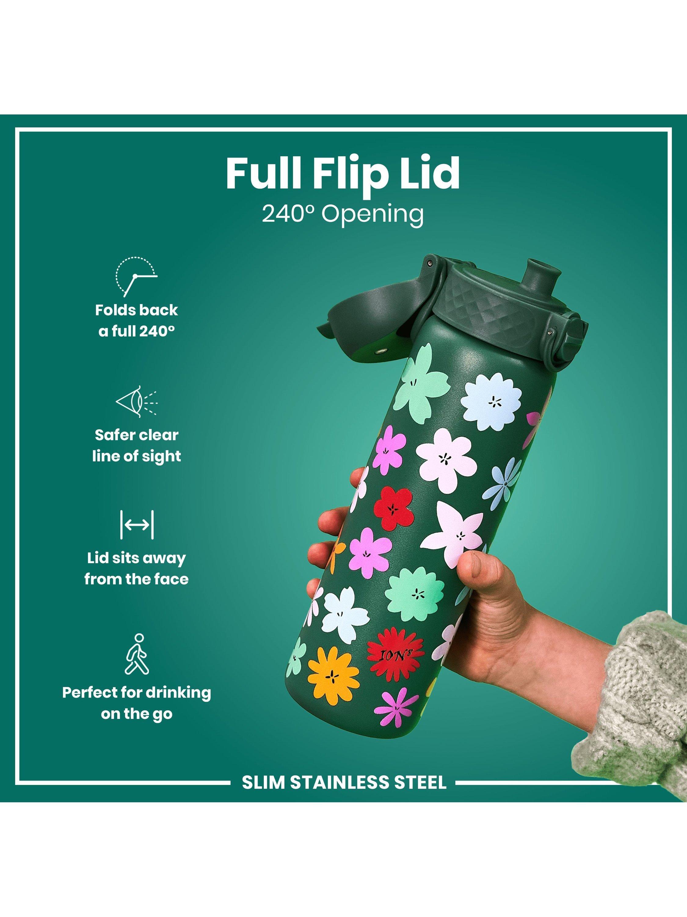 Ion8 floral stainless steel drinks bottle 600ml, imported from the UK