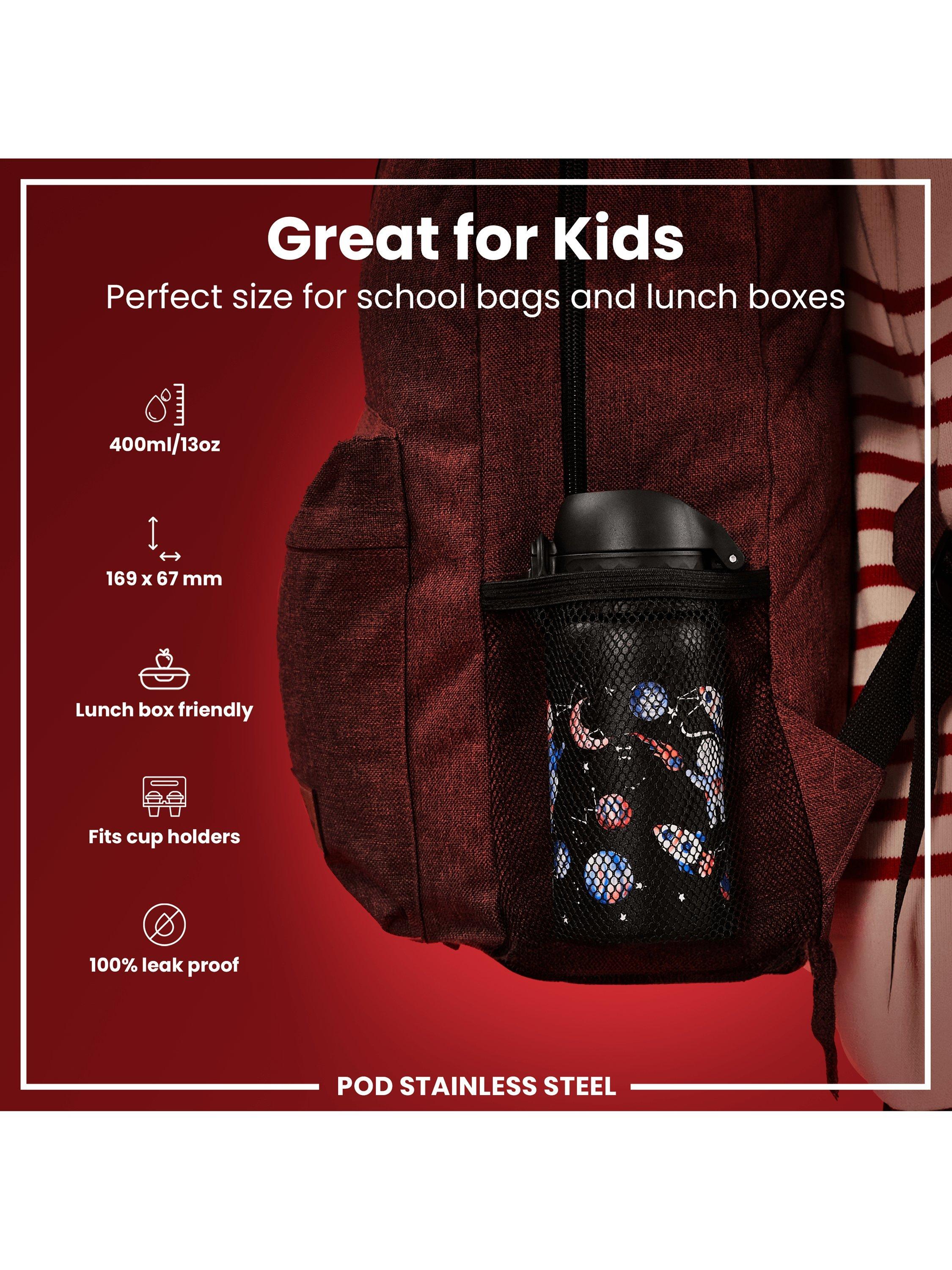 Ion8 kids' stainless steel leak-proof drinks bottle Space 400ml, UK version