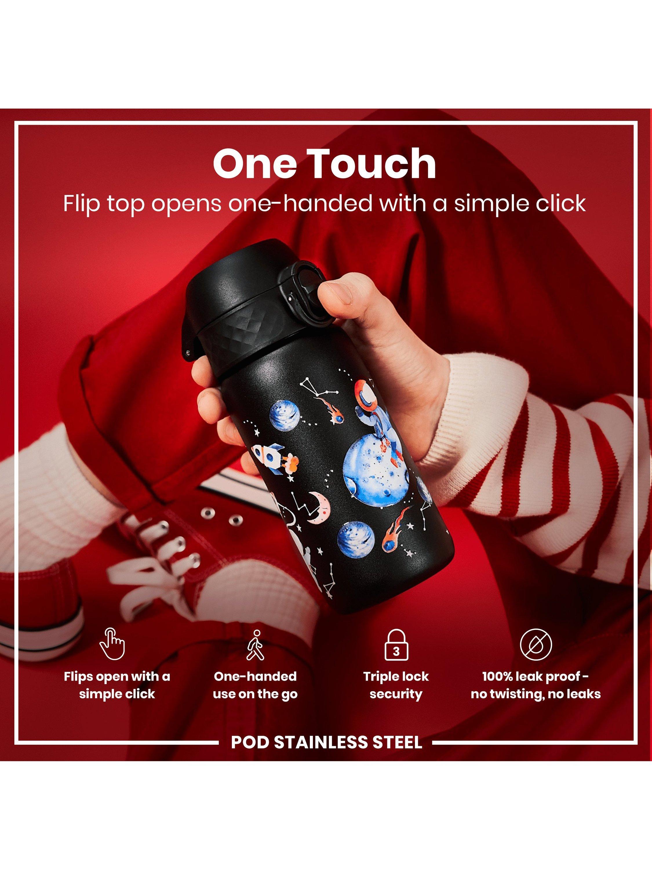Ion8 kids' stainless steel leak-proof drinks bottle Space 400ml, UK version