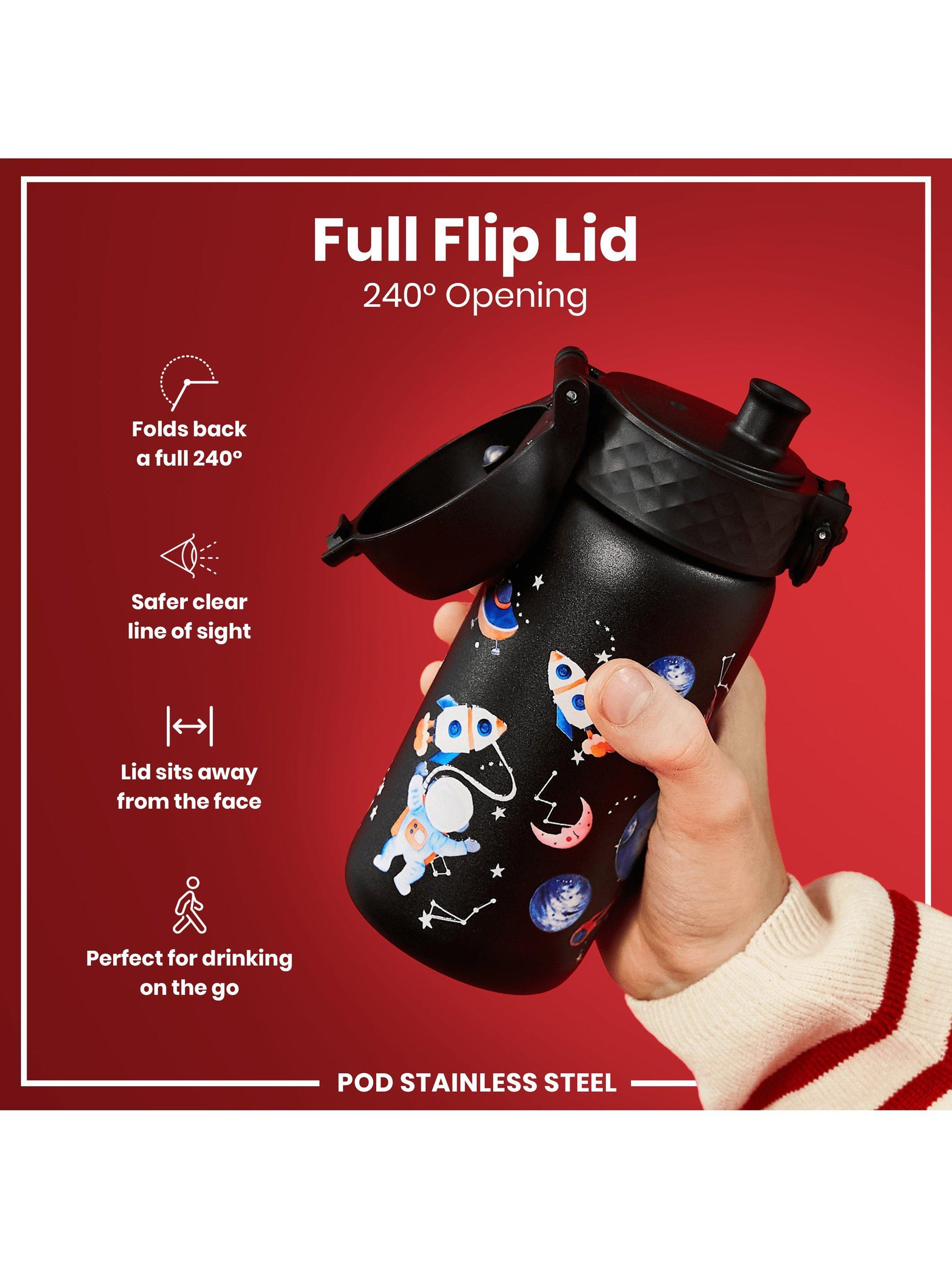 Ion8 kids' stainless steel leak-proof drinks bottle Space 400ml, UK version