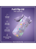 Ion8 kids stainless steel leak-proof drinks bottle Unicorn 400ml, UK version