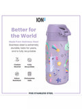 Ion8 kids stainless steel leak-proof drinks bottle Unicorn 400ml, UK version