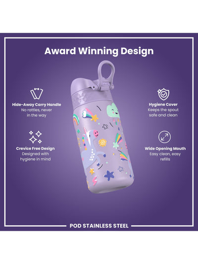 John Lewis Ion8 Kids Stainless Steel Leak-Proof Water Bottle Unicorn 400ml- Buy online at McGrocer