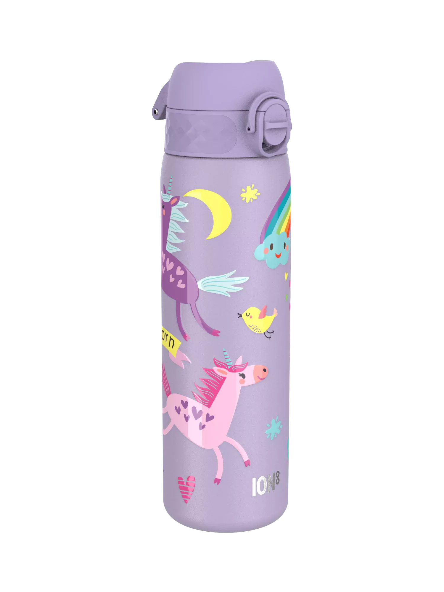 ION8 Unicorn Lilac/Multi water bottle 600ml, UK version