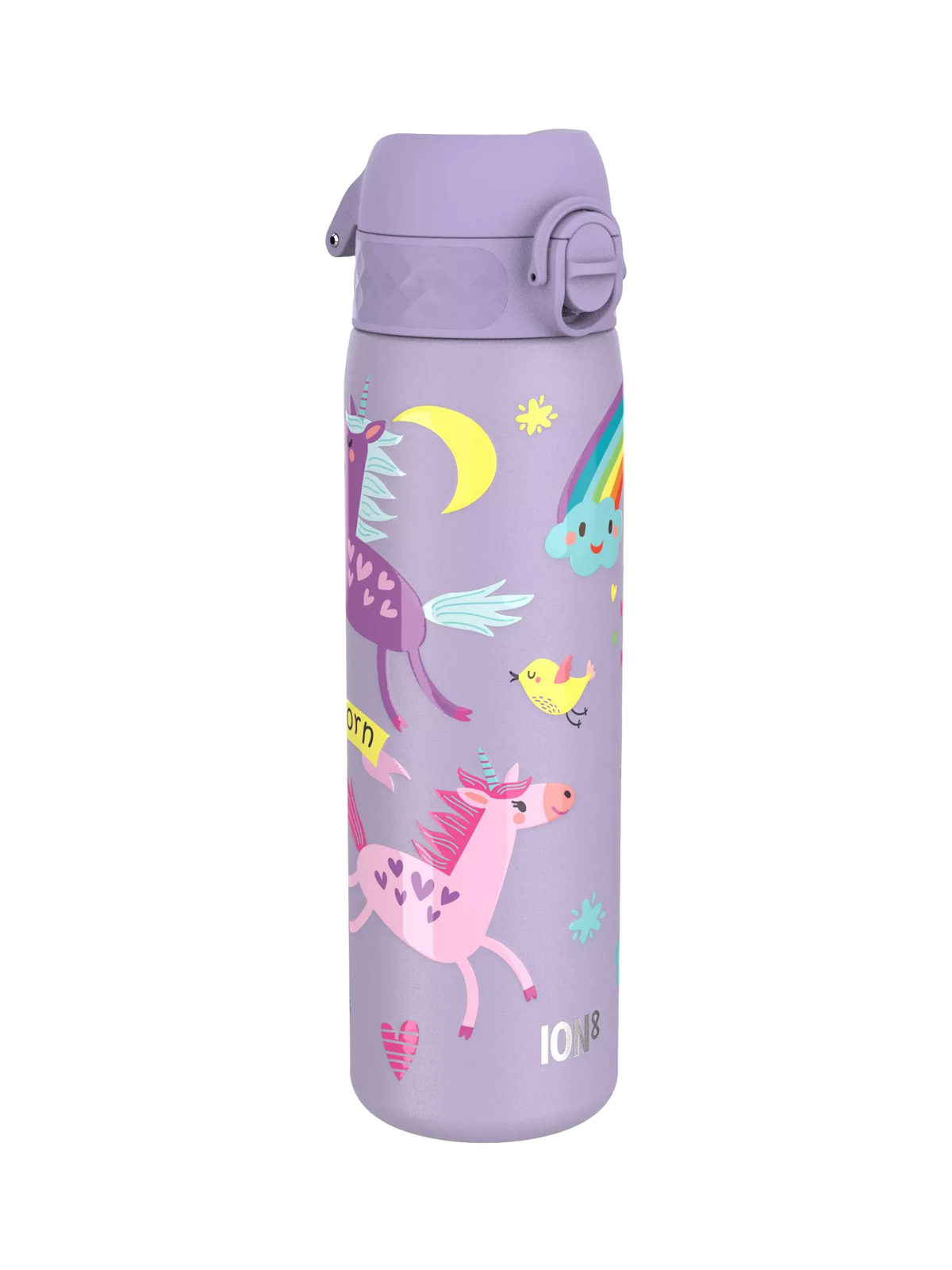 ION8 Unicorn Lilac/Multi water bottle 600ml, UK version