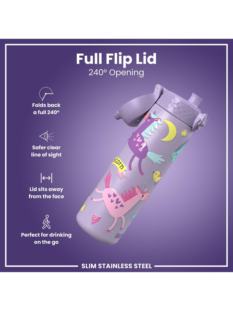 ION8 Unicorn Lilac/Multi water bottle 600ml, UK version