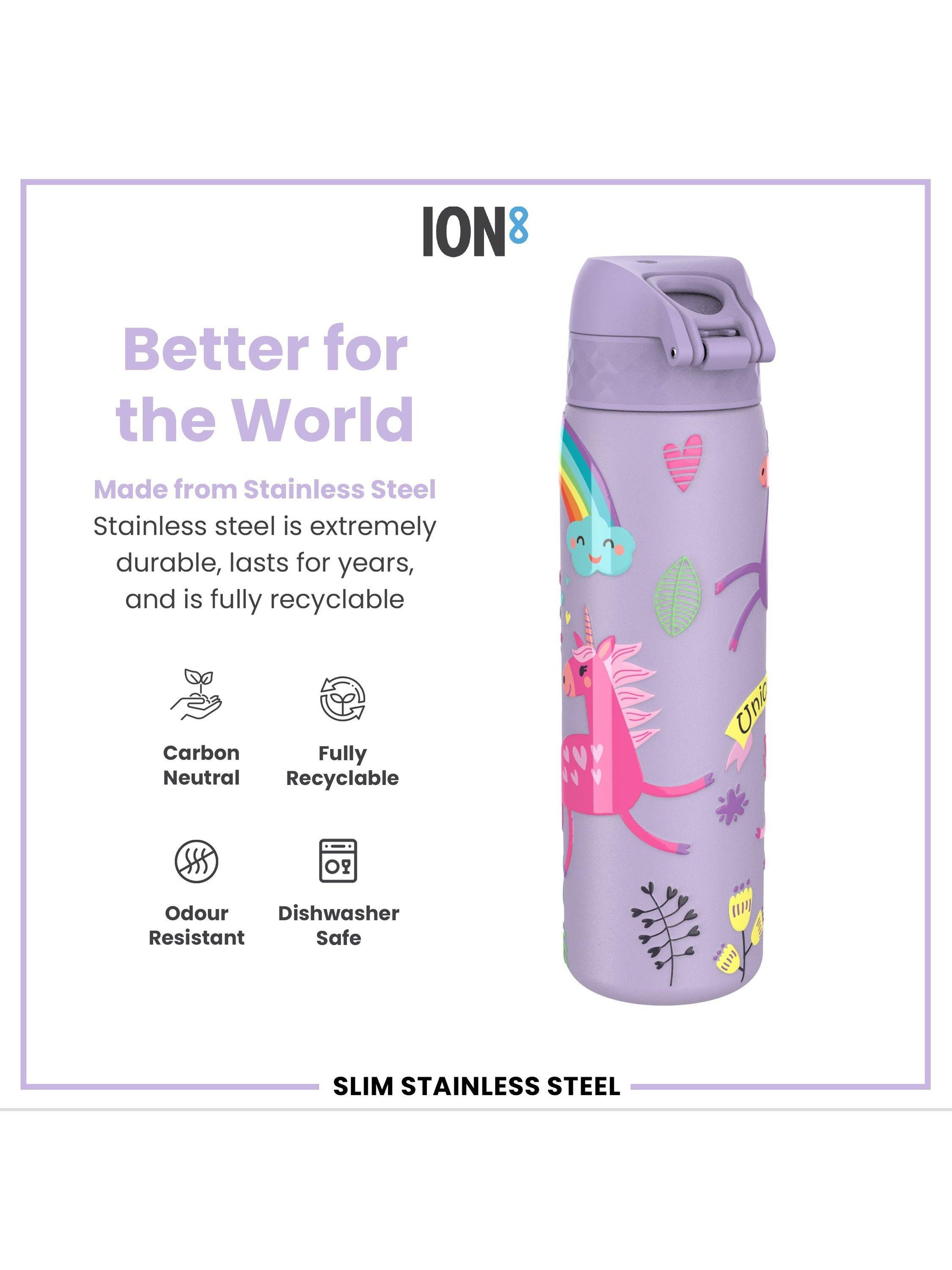 ION8 Unicorn Lilac/Multi water bottle 600ml, UK version
