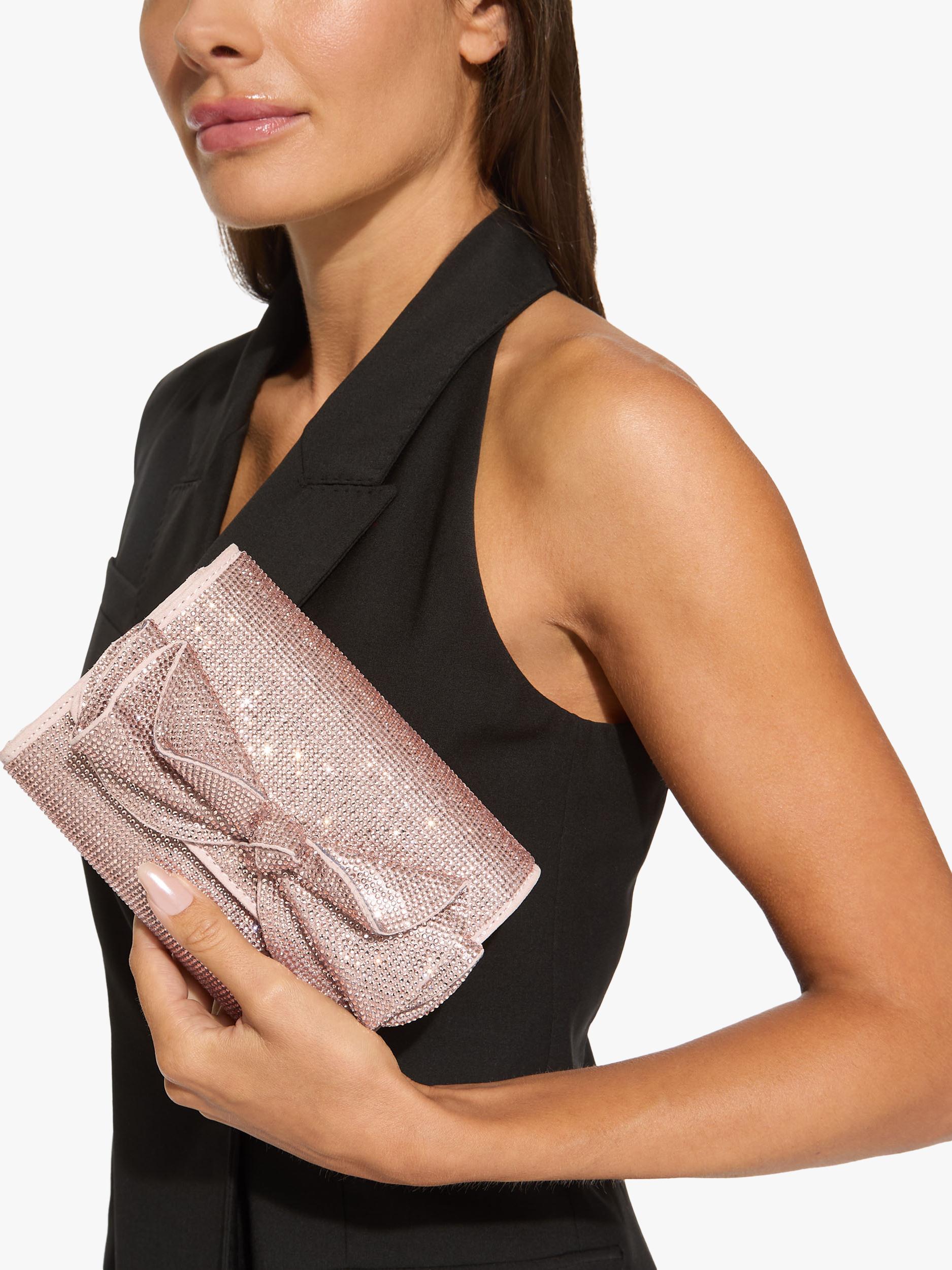 Miss KG Allegra embellished clutch bag pink blush, imported from the UK