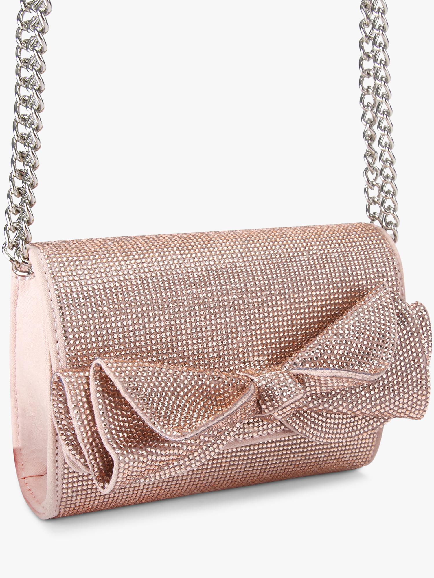 Miss KG Allegra embellished clutch bag pink blush, imported from the UK