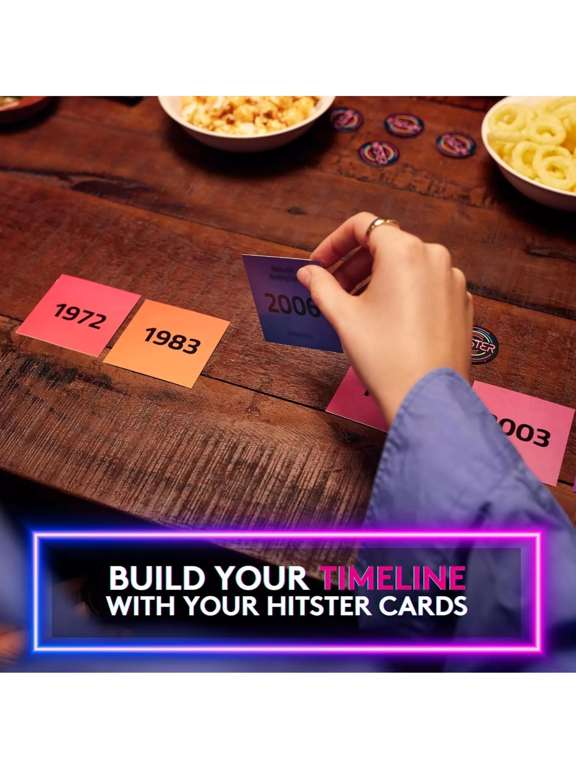 Hitster card party game with 300+ hits, imported from the UK