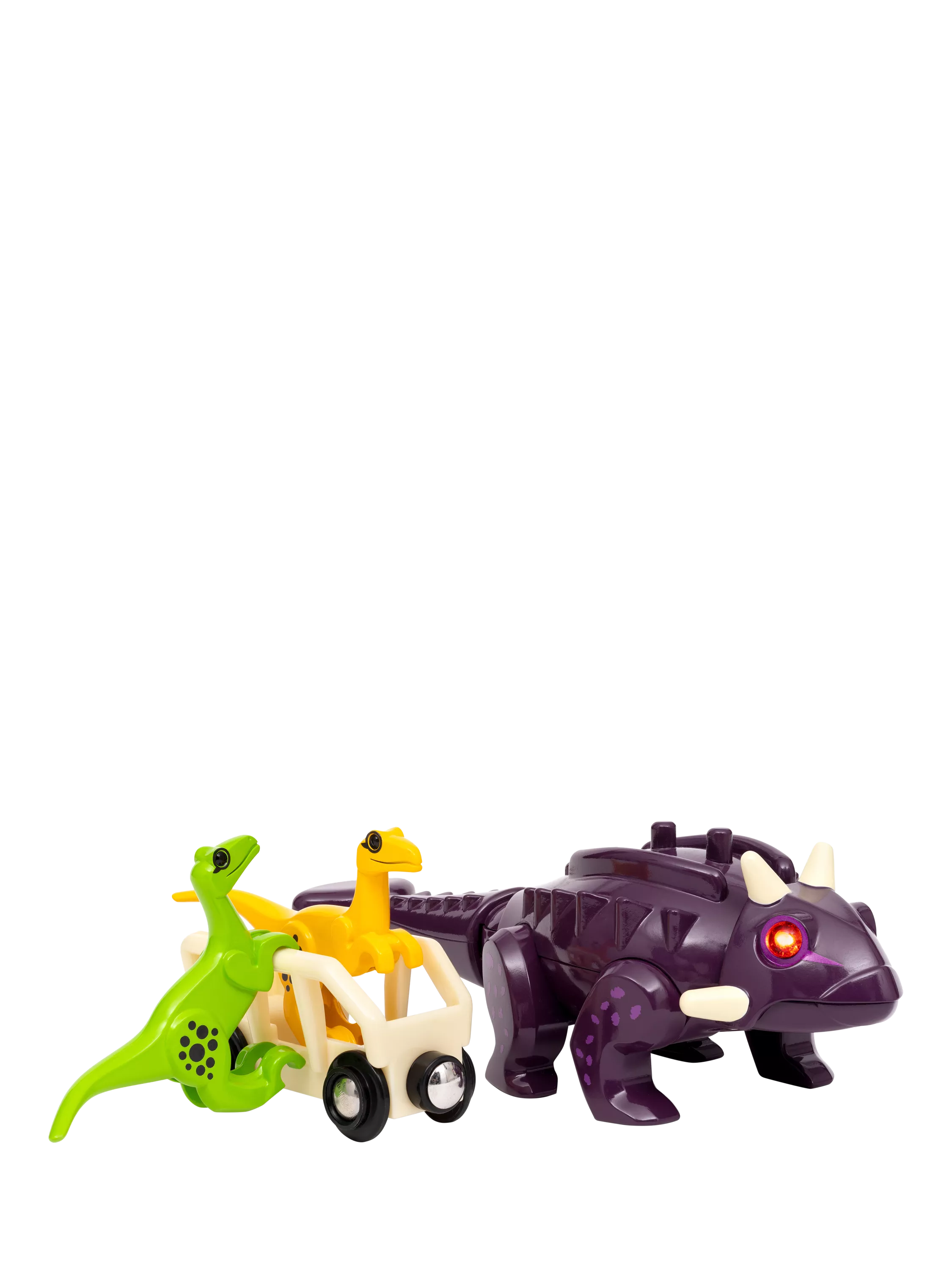 BRIO Dinosaur Attack Set with Ankylosaurus and Velociraptor figures, UK version