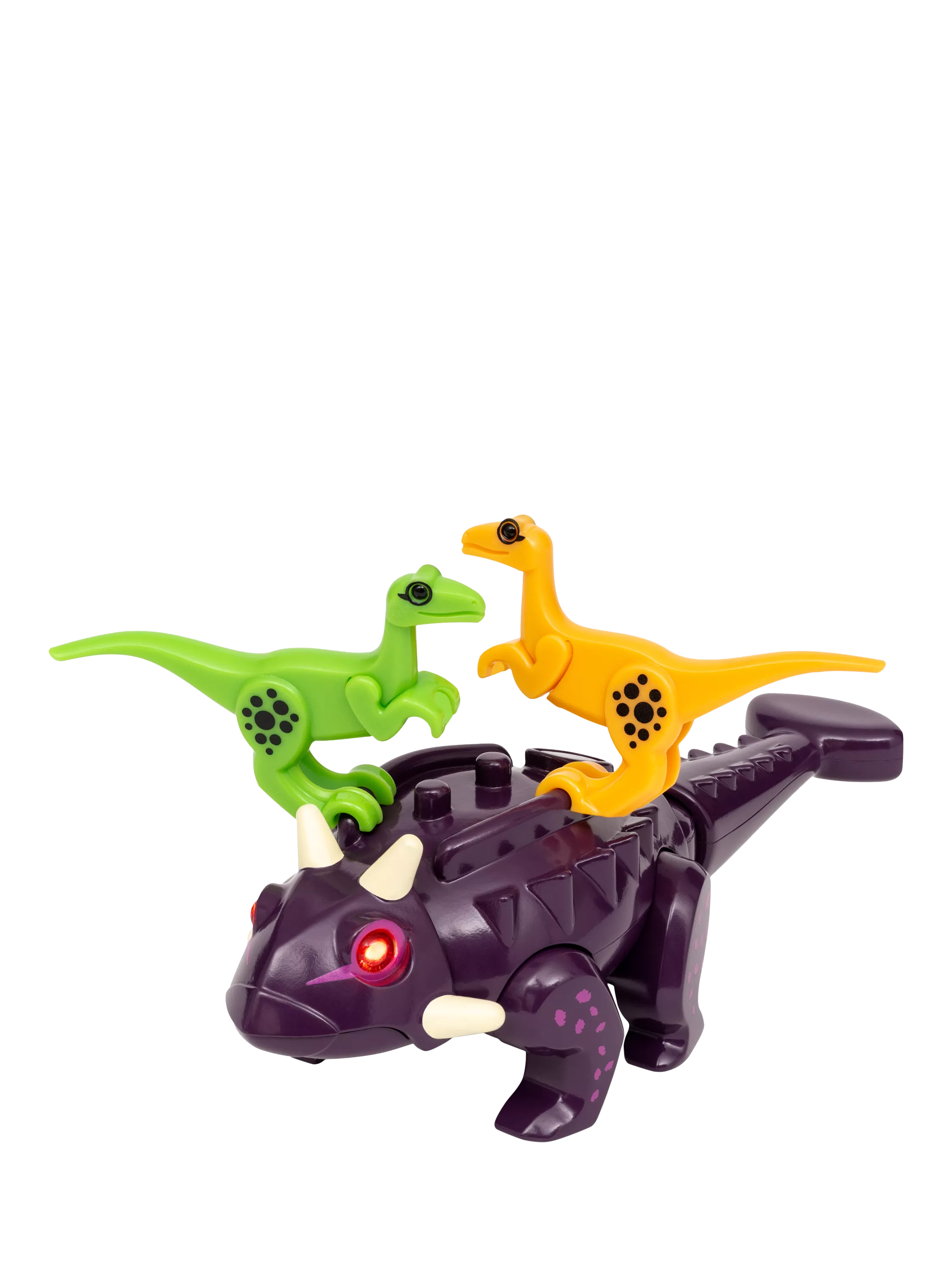 BRIO Dinosaur Attack Set with Ankylosaurus and Velociraptor figures, UK version