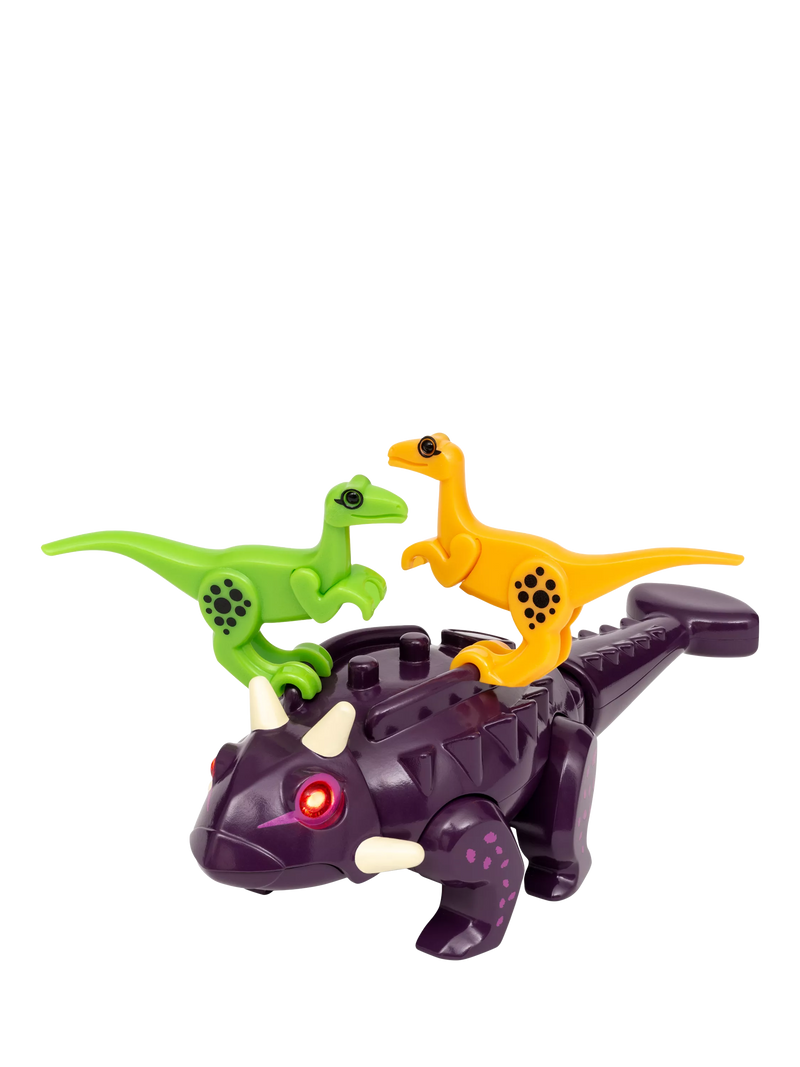 BRIO Dinosaur Attack Set with Ankylosaurus and Velociraptor figures, UK version
