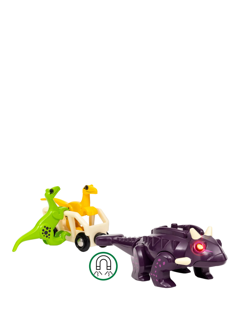 BRIO Dinosaur Attack Set with Ankylosaurus and Velociraptor figures, UK version
