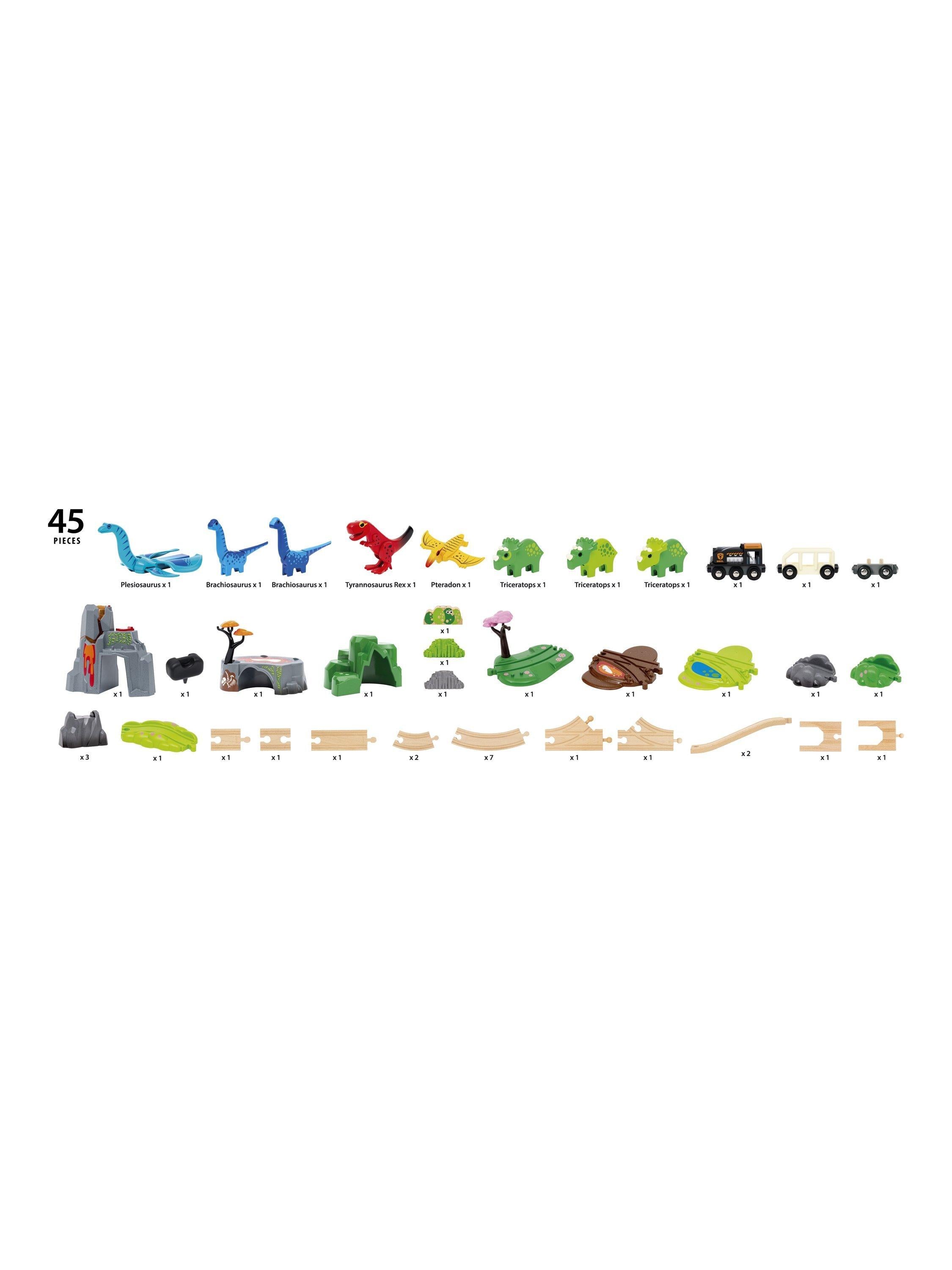 BRIO Dinosaur Deluxe Train Set 45-piece (British brand)