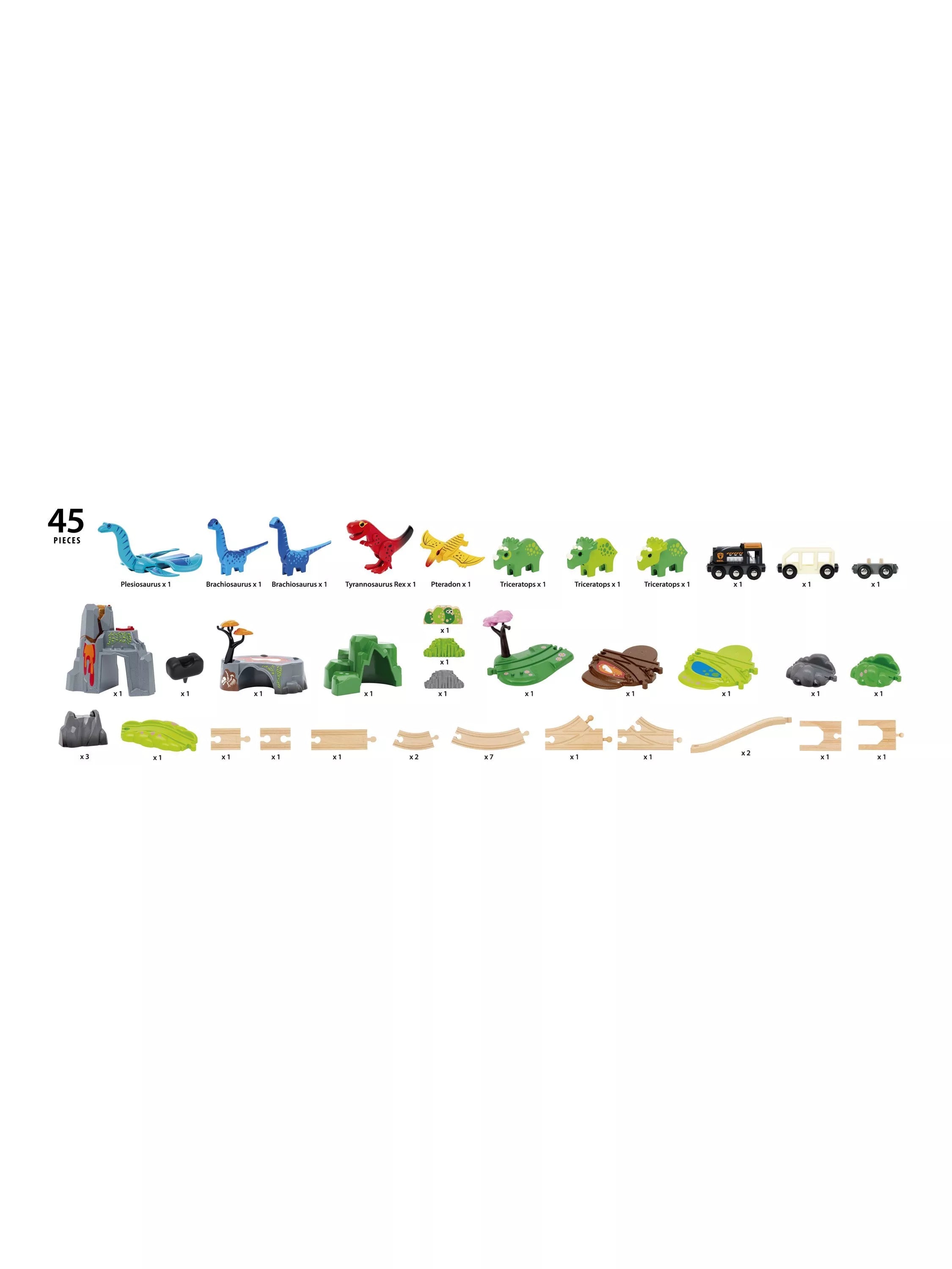 BRIO Dinosaur Deluxe Train Set 45-piece (British brand)
