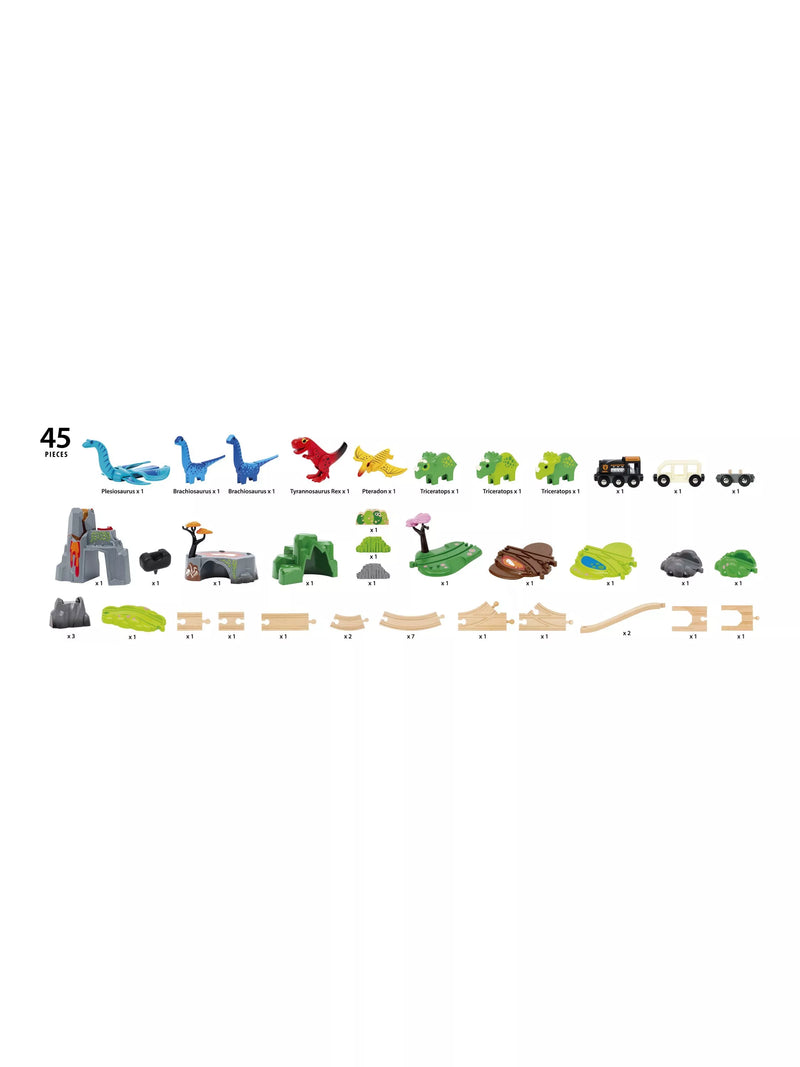 BRIO Dinosaur Deluxe Train Set 45-piece (British brand)