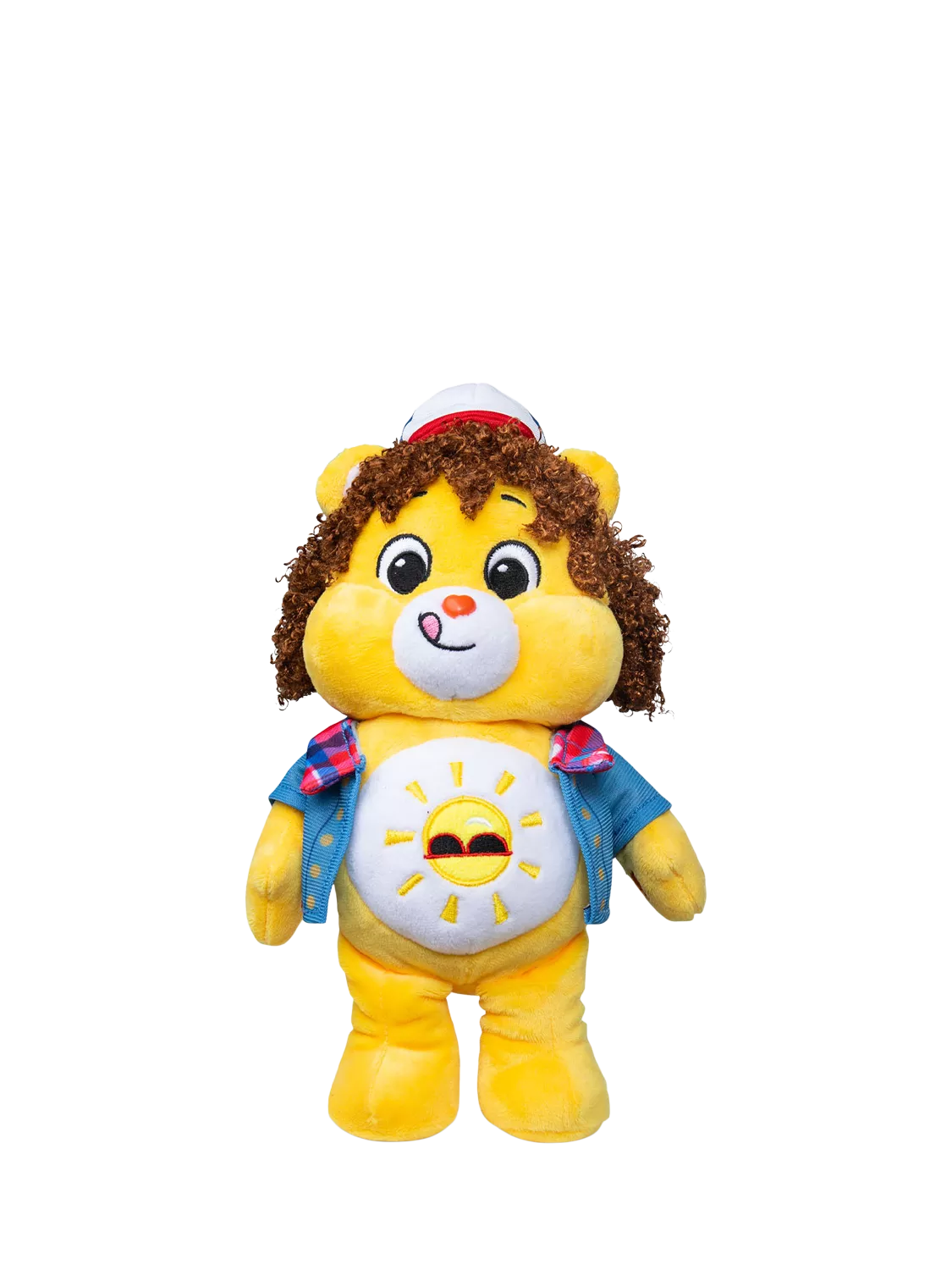 Care Bears Stranger Things Funshine Bear as Dustin plush toy 22cm - British product