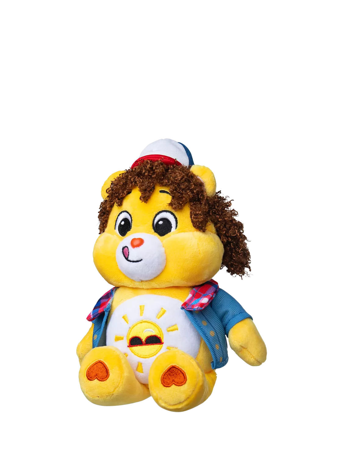 Care Bears Stranger Things Funshine Bear as Dustin plush toy 22cm - British product