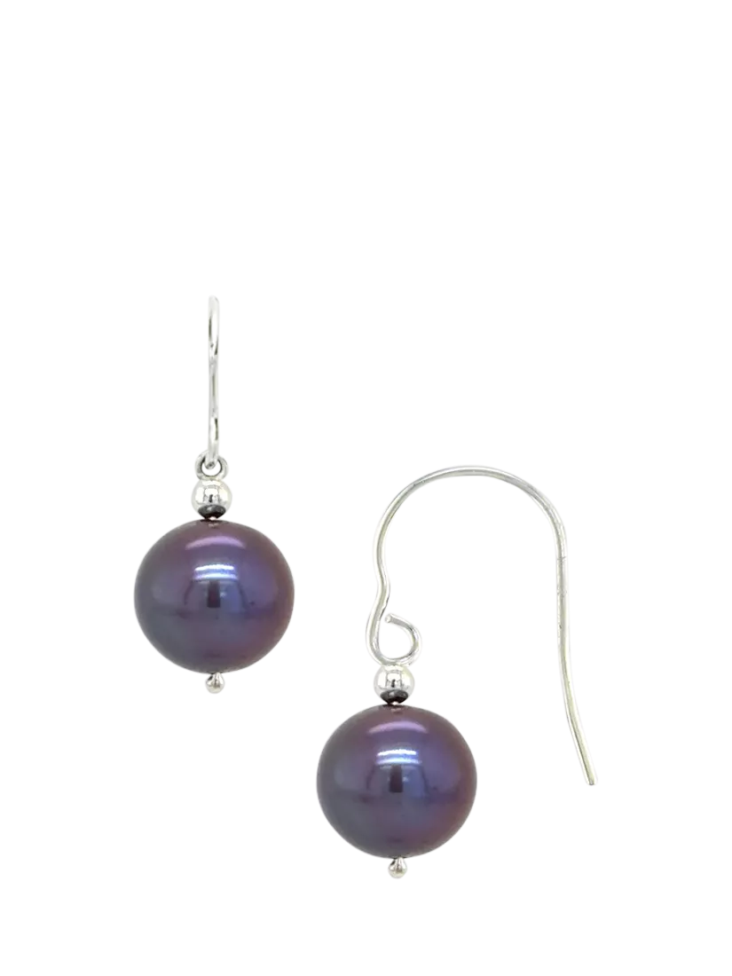 E.W Adams pearl hook earrings 9ct white gold 22mm, UK version
