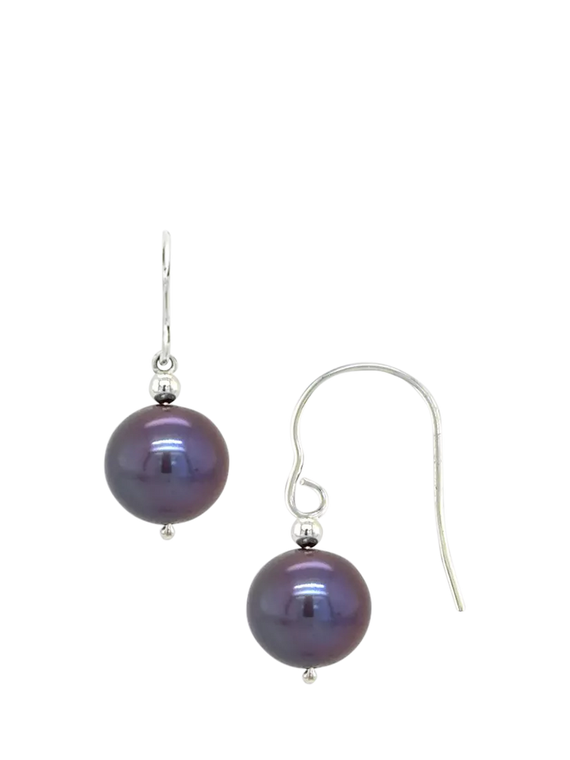 E.W Adams pearl hook earrings 9ct white gold 22mm, UK version