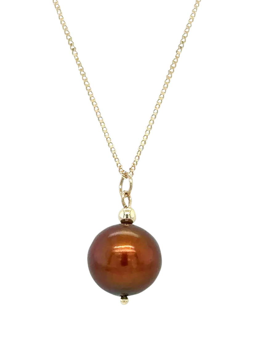 E.W Adams 9ct Yellow Gold Cultured Freshwater Pearl Pendant Necklace