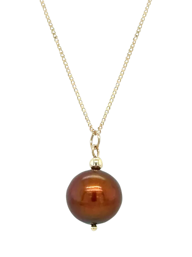E.W Adams 9ct Yellow Gold Cultured Freshwater Pearl Pendant Necklace