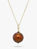 E.W Adams 9ct yellow gold cultured freshwater pearl pendant necklace, UK version