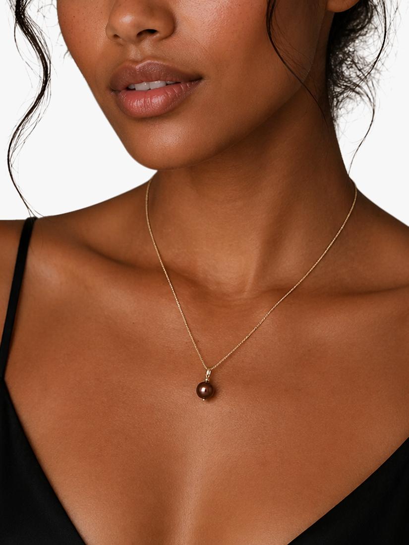E.W Adams 9ct yellow gold cultured freshwater pearl pendant necklace, UK version