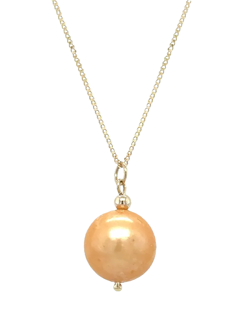 E.W Adams 9ct yellow gold cultured freshwater pearl pendant necklace, UK version