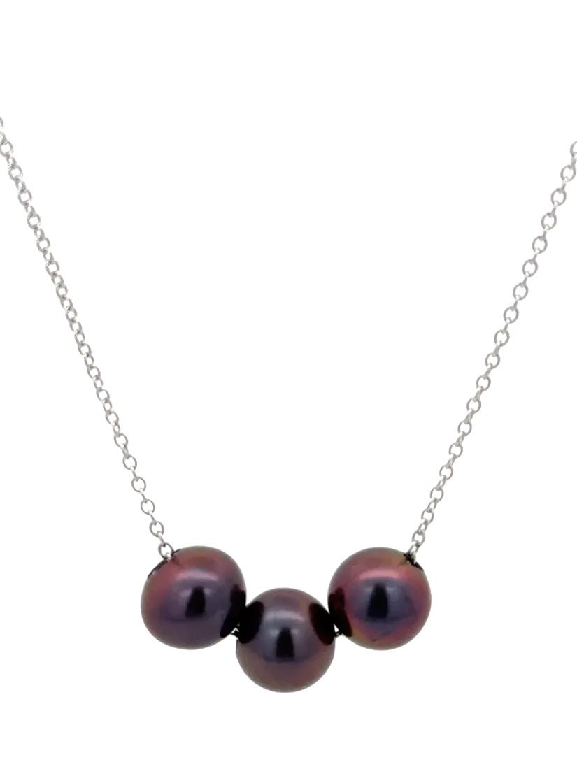 E.W Adams pearl necklace white gold peacock 45cm (British brand)