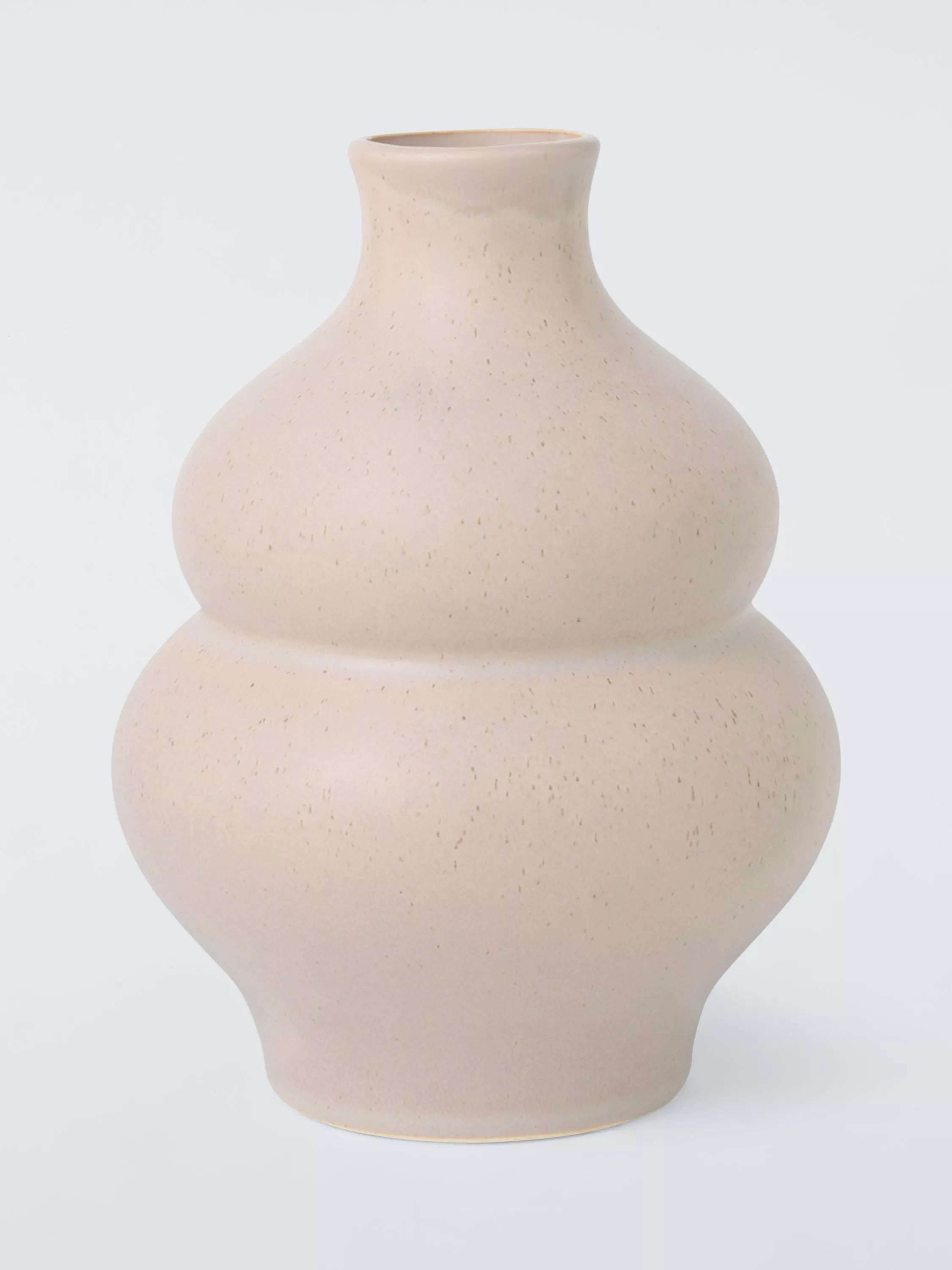 John Lewis wavy gourd stoneware vase brown 20cm - British product