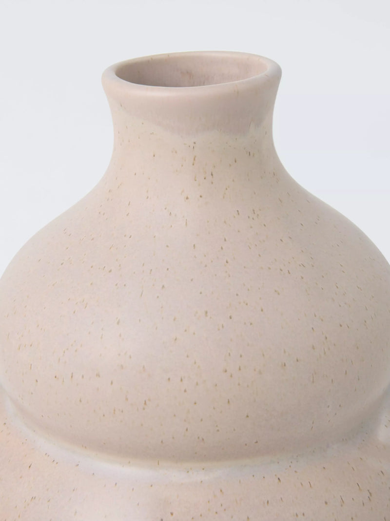 John Lewis wavy gourd stoneware vase brown 20cm - British product