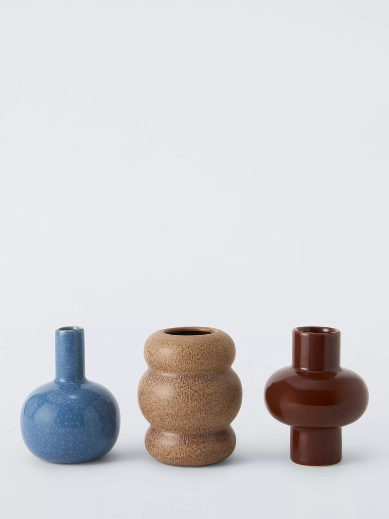 John Lewis mini stoneware vases set of 3 H12cm - British product
