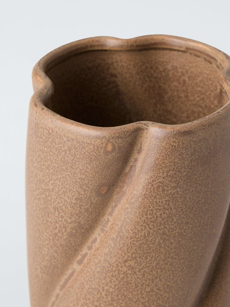 John Lewis twist ceramic vase H25cm brown, imported from the UK