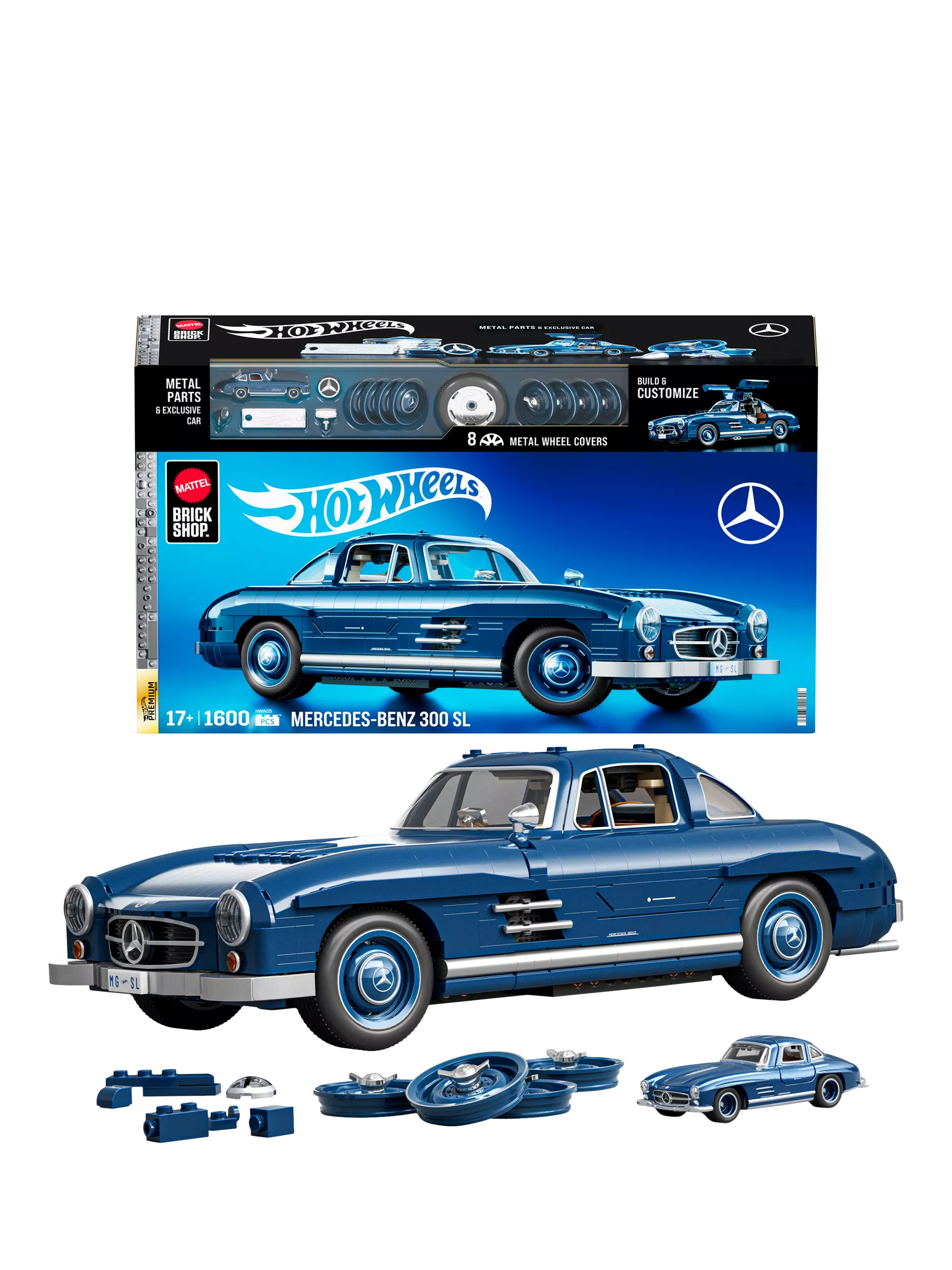 Hot Wheels Mercedes-Benz 300 SL building set 1:12 scale - British product