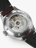 Hamilton Pilot Pioneer automatic watch red leather strap stainless steel, imported from the UK