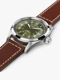 Hamilton field automatic watch green dial leather strap (British brand)