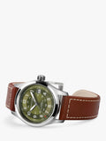Hamilton field automatic watch green dial leather strap (British brand)