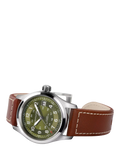 Hamilton field automatic watch green dial leather strap (British brand)