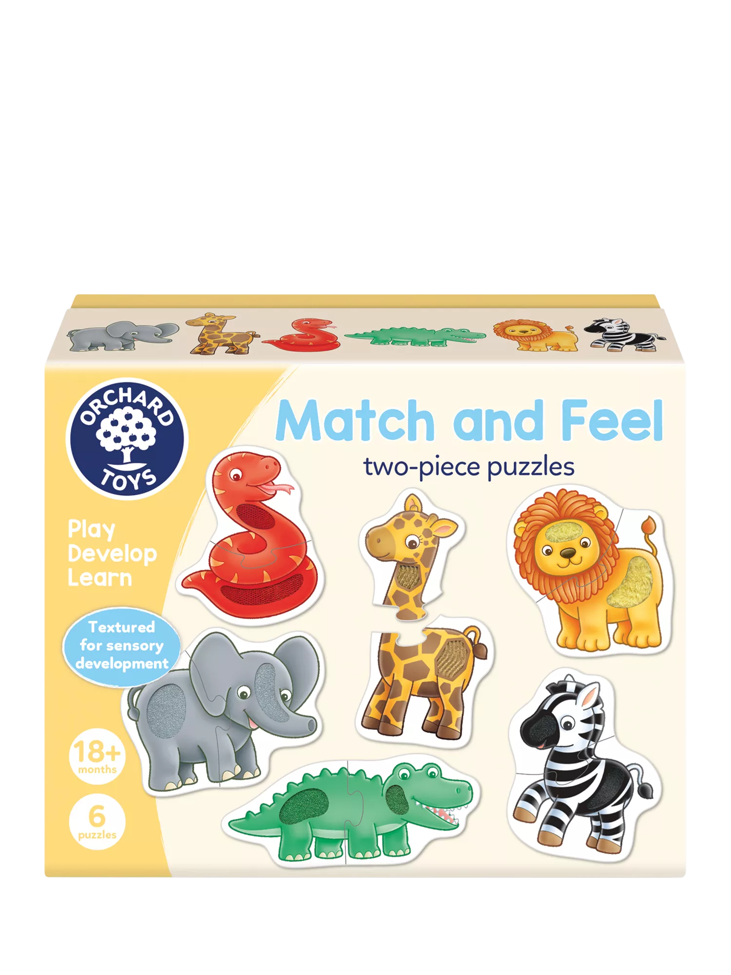 Orchard Toys Match and Feel puzzles, 12 piece set, imported from the UK