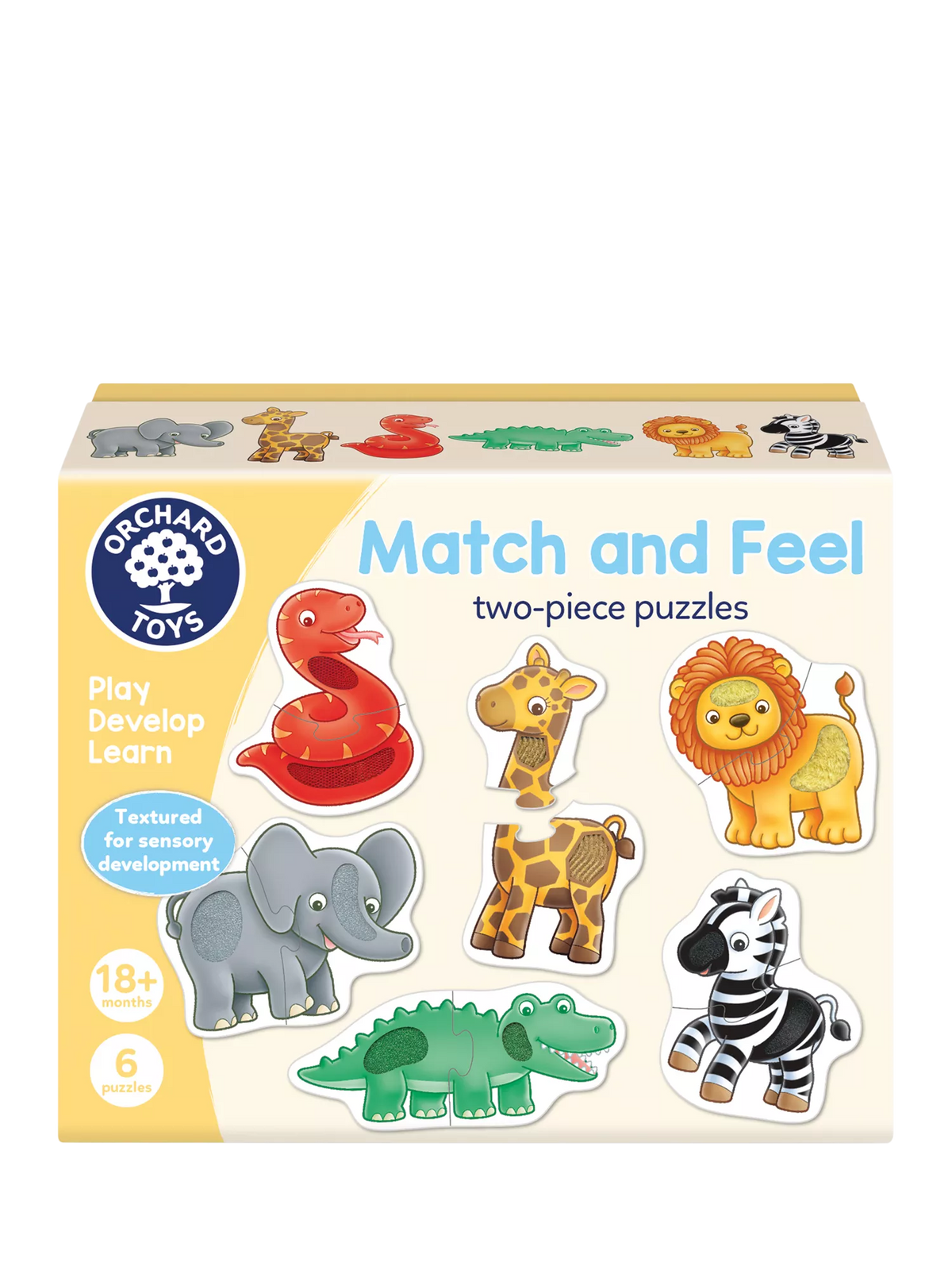 Orchard Toys Match and Feel puzzles, 12 piece set, imported from the UK