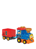 VTech interactive cargo train toy with light-up button and sound effects (British brand)