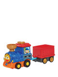 VTech interactive cargo train toy with light-up button and sound effects (British brand)