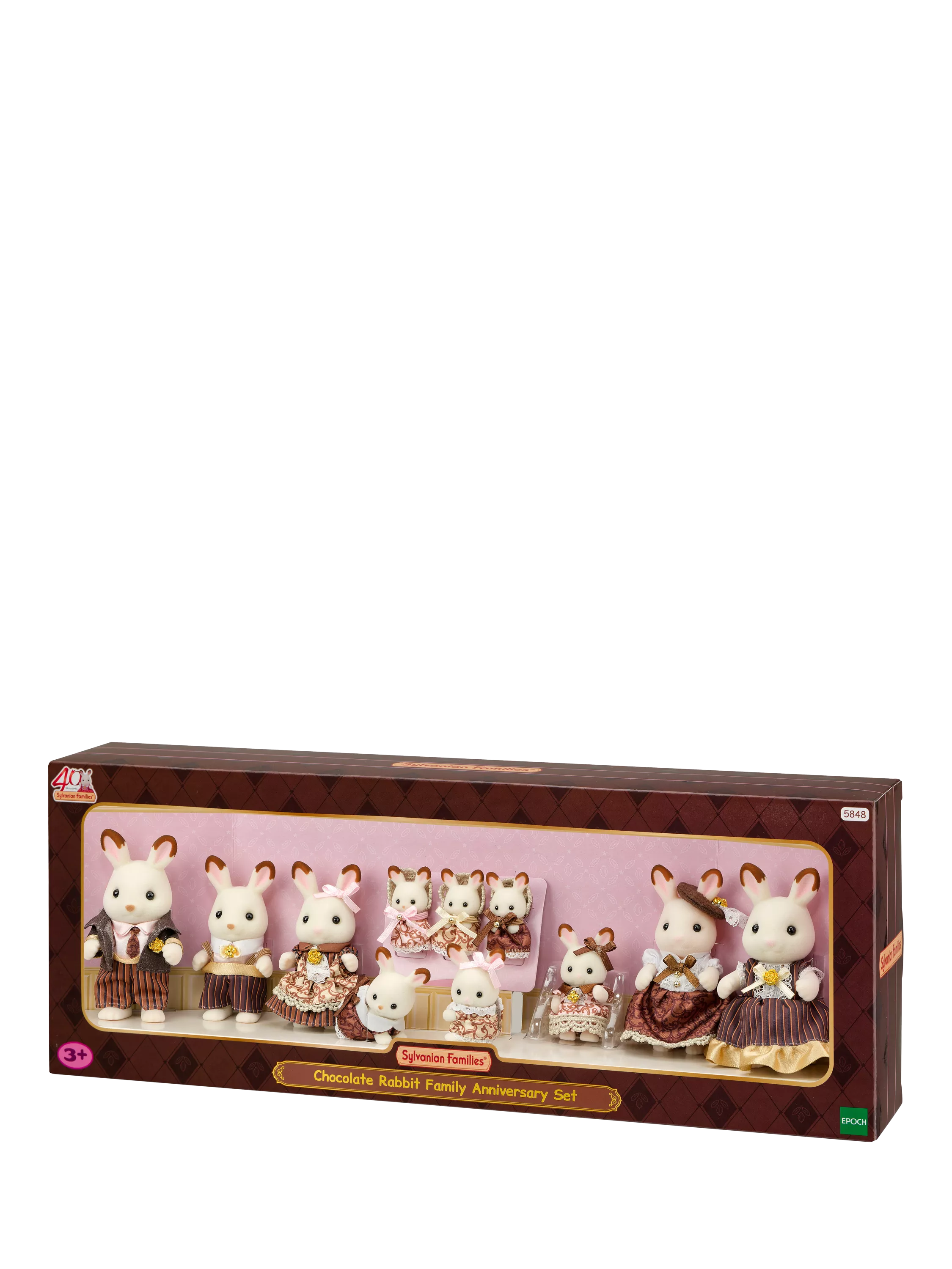 Sylvanian Families Chocolate Rabbit Family 40th anniversary set, UK version