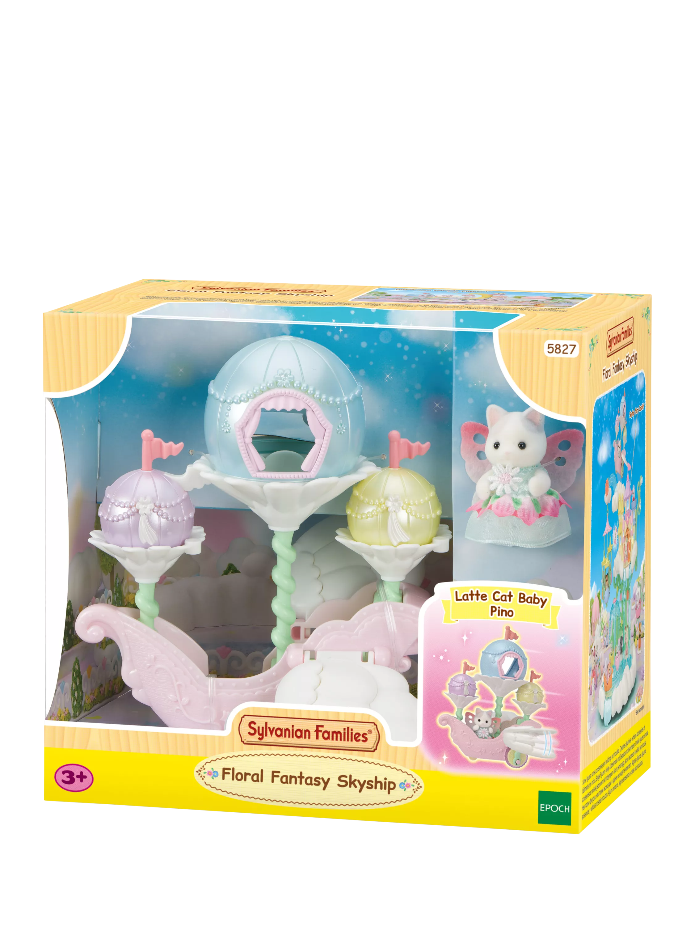 Sylvanian Families Floral Fantasy Skyship with baby figure, imported from the UK